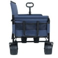 thumbnail image 6 of LuckyNote 3-in-1 Foldable Wagon Cart with Bench Seat, 500lb Capacity Heavy Duty Utility Wagon, All Terrain Wheels for Camping Beach and Groceries, Dark Blue, 6 of 10