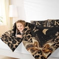 thumbnail image 4 of Catabedysis Brown Bows Monogram K 7-Piece Twin Bedding,Classic Fashion Leopard Print Bedding Comforter Set,Black Reversible For Girls, 4 of 7