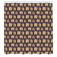 thumbnail image 2 of Ambesonne Vintage Winter Shower Curtain, Christmas Cookie Art, 69"Wx75"L, Navy Blue Caramel Yellow, 2 of 4