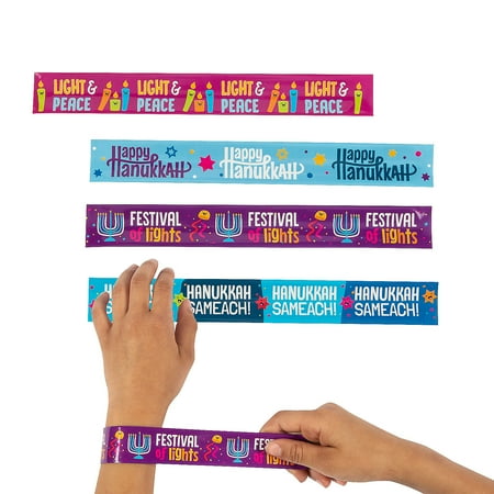 Hanukkah Slap Bracelets, Set of 12