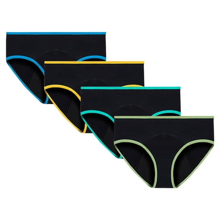 

Strungten Plus Size For Women Absorbent Waterproof Liquid Traceless Low Waist Triangular Physiological Panties 4PC