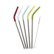 GoodCook PROfreshionals Stainless Steel Reusable Straws with Cleaning Brush, Pack of 5