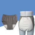 thumbnail image 2 of heritaly Comfortable and Durable Reusable Mens Incontinent Underwear Washable Briefs Pant 100CC Light Grey L 1Set, 2 of 4
