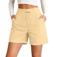 thumbnail image 6 of GHIIYER Bermuda Shorts for Women with Pockets High Waist Cotton Linen Trousers Summer Beach Shorts Size M, 6 of 6