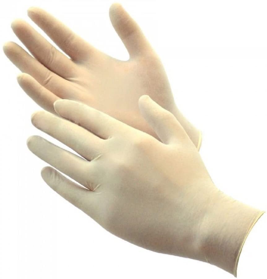 Eunicole Latex Disposable Powder-Free Glove. Restaurant, Food Service, Kitchen Cooking, Painting, School, Nail Service, Cleaning, Janitorial (Medium, 100pcs), Nature (20010)