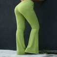 thumbnail image 2 of Women Close-fitting Flared Pants Solid Color High Waist Trousers, 2 of 5
