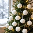 thumbnail image 7 of 12PC White Fluffy Christmas Pom Pom Ball Ornament, 2.36Inch Plush Fuzzy Hanging Balls, Christmas Tree Decorations, Holiday Hanging Pendants for Wreath, Mantel, Window, Indoor Xmas Home Party Decor, 7 of 7