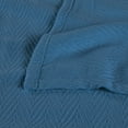thumbnail image 6 of BNM Chevron Zig-Zag Cotton Blanket, King, Denim Blue, 6 of 13