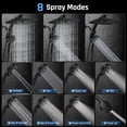 thumbnail image 3 of Ophanie 14-inch Coverage High Pressure Rain Shower Head Combo with Magnetic Handheld Shower Heads, Wide Rainfall & 8 Modes Showerhead, Dual Anti-Clog Nozzles for Ultimate Experience, Black, 3 of 9
