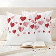 thumbnail image 3 of Valentine's Day Outdoor Waterproof Pillow Covers Set of 2, Abstract Watercolor Falling Red Pink Loves Romantic Heart Pillowcase Decorative Throw Cushion Cases for Patio Garden Couch 18 x 18 Inches, 3 of 9
