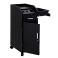 thumbnail image 5 of Hassch Rolling Salon Trolley Cart w/ 4 ABS Trays, Locking Cabinet & Keys, Hair Styling Station with Tool Holders and Slide-Out Side Tray, Mobile Beauty Organizer on Wheels for Salon Spa Barber, Black, 5 of 9