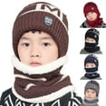 thumbnail image 2 of CSChome Girls Hat Scarf Set Children Hat Scarf Set - Letter Printed Thickened Elastic Warm Non-Slip Soft Dome, 2 of 7