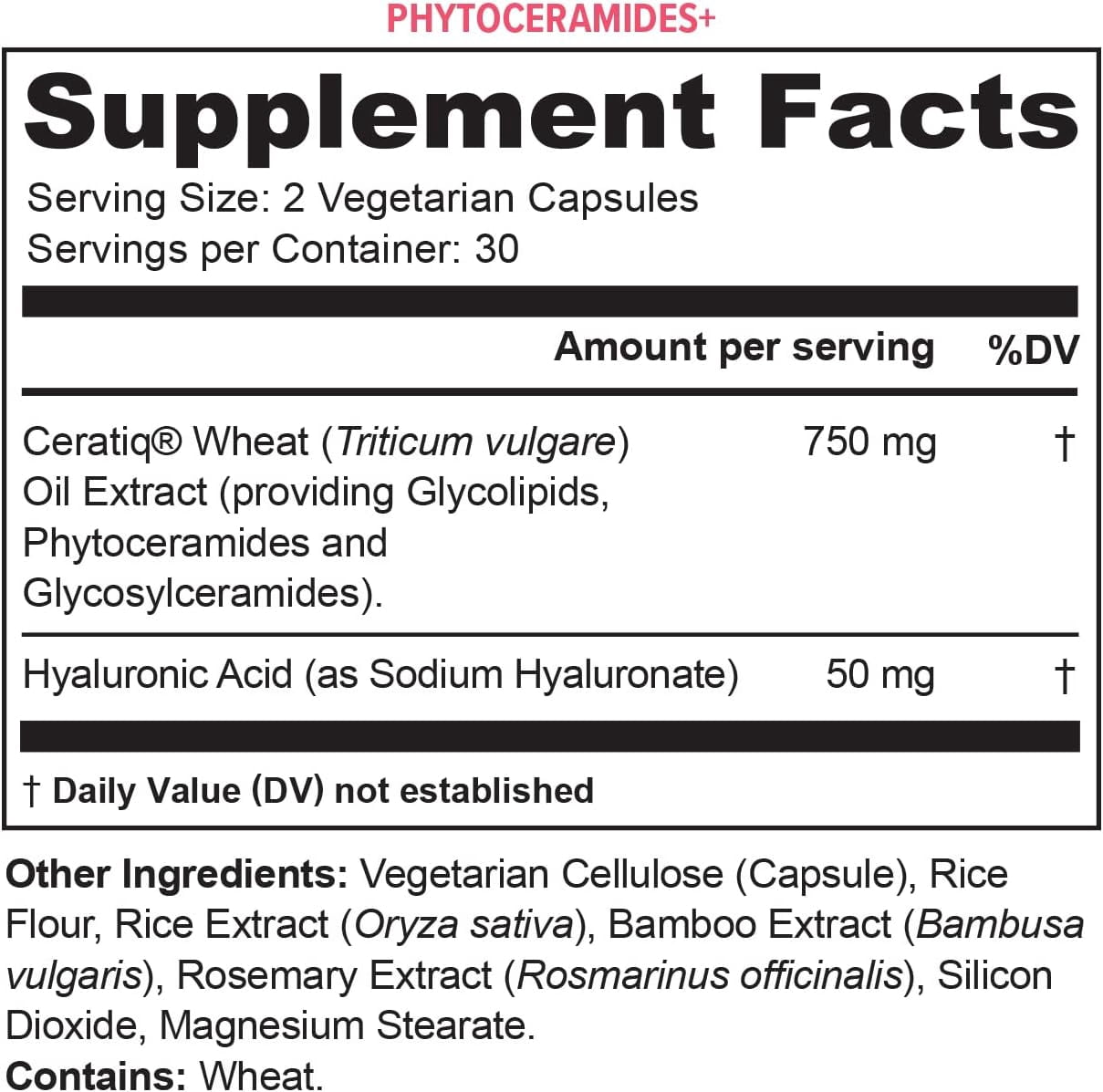 Vitauthority Phytoceramides Supplement Ceratiq Ceramides with Hyaluronic Acid, 60 Capsules