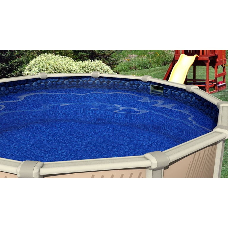 Smartline Boulder Swirl 24-Foot Round Above-Ground Pool Liner – Overlap Style, 48-52" Wall Height, 25 Gauge Virgin Vinyl, With Universal Gasket Kit