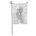 thumbnail image 1 of SIDONKU Watercolor Bike City Street and Vintage Bicycle Basket of Peonies Lilies Roses Cute Garden Flag Decorative Flag House Banner 12x18 inch, 1 of 1