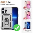 thumbnail image 2 of Case for iPhone 13 Pro Case with Slide Camera Cover & Kickstand, Heavy Duty Military Grade Protection Phone Case, Built-in 360° Rotate Ring Stand, Shockproof Full Body Rugged Case (Silver), 2 of 14