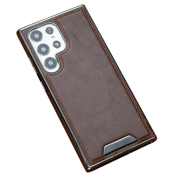 Case for Samsung Galaxy S25 Ultra/S25 Plus/S25, Leather Phone Cover Wireless Charging Shockproof Case