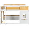 thumbnail image 5 of Noble House Thelma Full over Full Bunk Bed, Playhouse Design with Storage Shelves and Window, White and Natural, 5 of 7