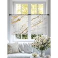 thumbnail image 5 of Sheer Curtain Panels White Gold Marble Rod Pocket Voile Window Curtains Modern Marble Window Treatments Ligh Filtering Privacy Curtain Drapes for Bedroom Living Room 2 Panel Set 54 Inch Length, 5 of 9