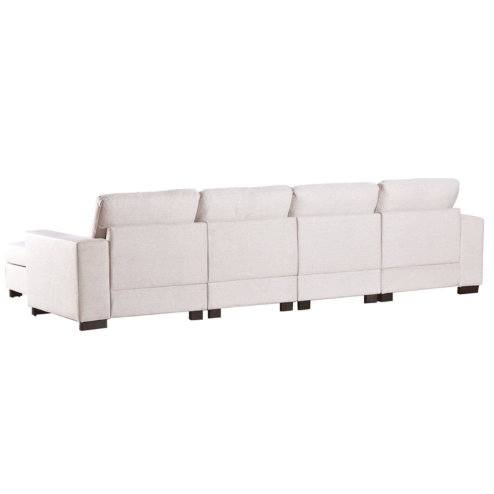 Kepooman Modern Minimalist U-shaped Sofa, Mid-Century Couch with Removable Ottomans for a Compact Living Room & Apartment, Beige Kepooman Modern Minimalist U-shaped Sofa, Mid-Century Couch with Removable Ottomans for a Compact Living Room & Apartment, Beige