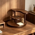 thumbnail image 7 of Fufafayo Multi Tiered Wooden Round Storage Rack For Cosmetics Perfumes Bathroom Space-Saving Organizer For Desk Vanity Or Bathroom, 7 of 7