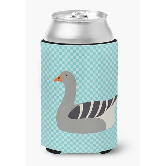 Carolines Treasures BB8067CC Pilgrim Goose Blue Check Can or Bottle Hugger