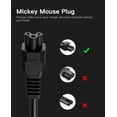 thumbnail image 2 of stio Cable de carga rápida compatible con Ninebot de Segway MAX G2/G30/G30P/P65/P100S Cable de alimentación Mickey Mouse de 3 clavijas Cable de CA universal de 6 pies Enchufe estadounidense, 2 of 9