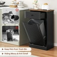 thumbnail image 5 of Tilt Out Trash Can Cabinet 10 Gallon, Wooden Kitchen Trash Cabinet with Hidden Drawer, Garbage Recycling Trash Can Storage for Laundry Living Room (Black, 10 Gallon), 5 of 7