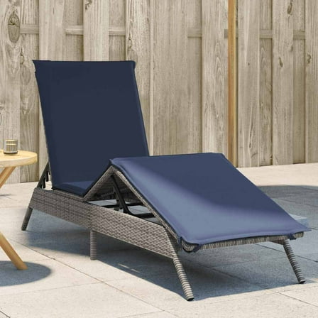 vidaXL Patio Sun Lounger Gray PE rattan Extra Long Adjustable Footrests