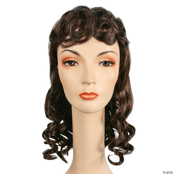 Adult Movie Queen Wig Black Curly Vintage Costume Theatre Cosplay Halloween