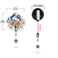 thumbnail image 3 of WIRESTER Set 2pcs Design Acrylic Key Card Holder Belt Clip Reel Id Badge Retractable - Colorful Mandala Crabs, 3 of 6