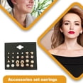 thumbnail image 2 of Jumpingount 12 pares de aretes de plata delicados y elegantes, estilo simple, colgante de oreja de aro, decoración de joyería, gotas para los Type6 NO6, 2 of 4