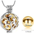 thumbnail image 4 of Tree of Life Urn Necklace for Ashes for Women Men Hollow Small Ball Cremation Necklace Stainless Steel Urn Pendant, 4 of 8