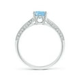 thumbnail image 2 of Angara Natural 1 Ct. Aquamarine with Diamond Classic Ring in 14K White Gold for Women (Ring Size: 10), 2 of 8
