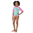 thumbnail image 2 of Saint Eve Toddler and Kids Swim Rash Guard UPF 50 Sun Protection 2-Piece Set for Girls - Pink Aqua Pineapples, 5, 2 of 6