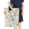 thumbnail image 4 of Yayeee Freestanding Laundry Hamper with Handle Collapsible Large Storage Basket for Clothes, Floral Easter Eggs, 4 of 7