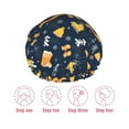 thumbnail image 5 of KLL Scarf Ski Shoes sock Pattern Shower Cap & Bath Cap for Women,Reversible Oversized Waterproof Shower Caps for all Hair Lengths,Elastic Reusable Bathing Hair Cap, 5 of 6