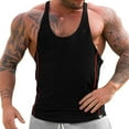 thumbnail image 4 of Men‘s Fitness Gym Muscle Cut Stringer Bodybuilding Workout Sleeveless Tank Top Shirts, 4 of 5