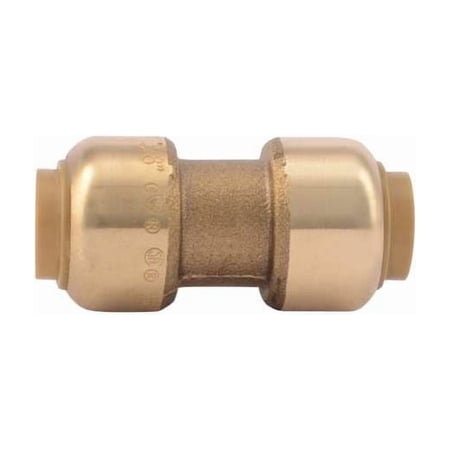 Push-Fit Coupling Fitting 3/8 in Tube Size Brass Brass U006LF