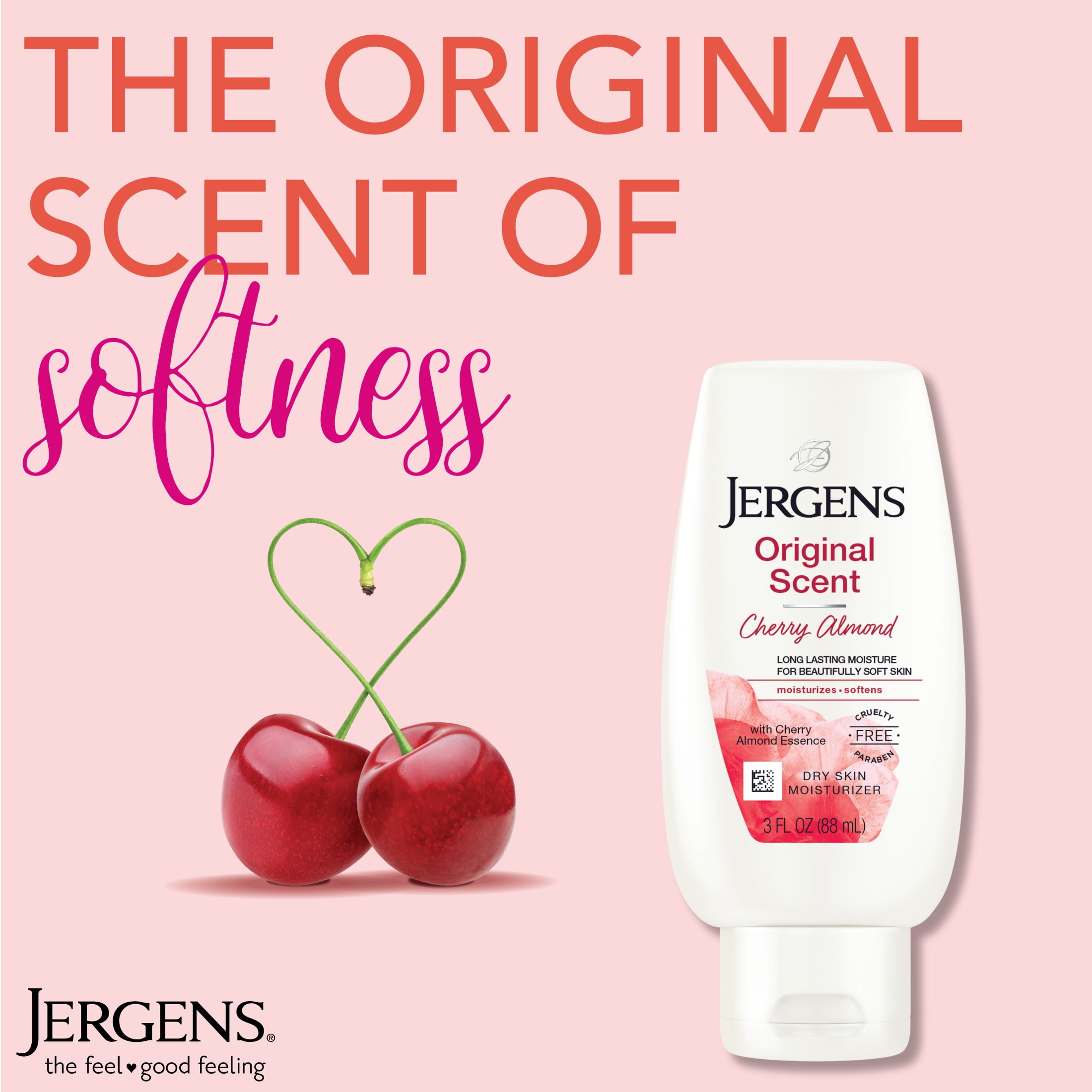 (8 pack) Jergens Original Scent with Cherry Almond Body Lotion Moisturizer for Dry Skin, 3 oz