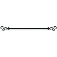 thumbnail image 2 of PowerSellerUSA Decorative Telescopic Metal Curtain Rod, 48 to 86 Inches Contemporary Round PVC Finials, Ultra Durable Brackets 3/4 Inch Diameter Drapery Rod for Window Treatment, Black-Scroll, 2 of 2