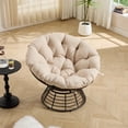 thumbnail image 2 of Seizeen Papasan Chair, Rattan Reading Chair for Outdoor Indoor, 360° Swivel Circle Chair with Cushion and Frame, Patio Porch Pool Furniture Chair for Garden Deck, 2 of 8