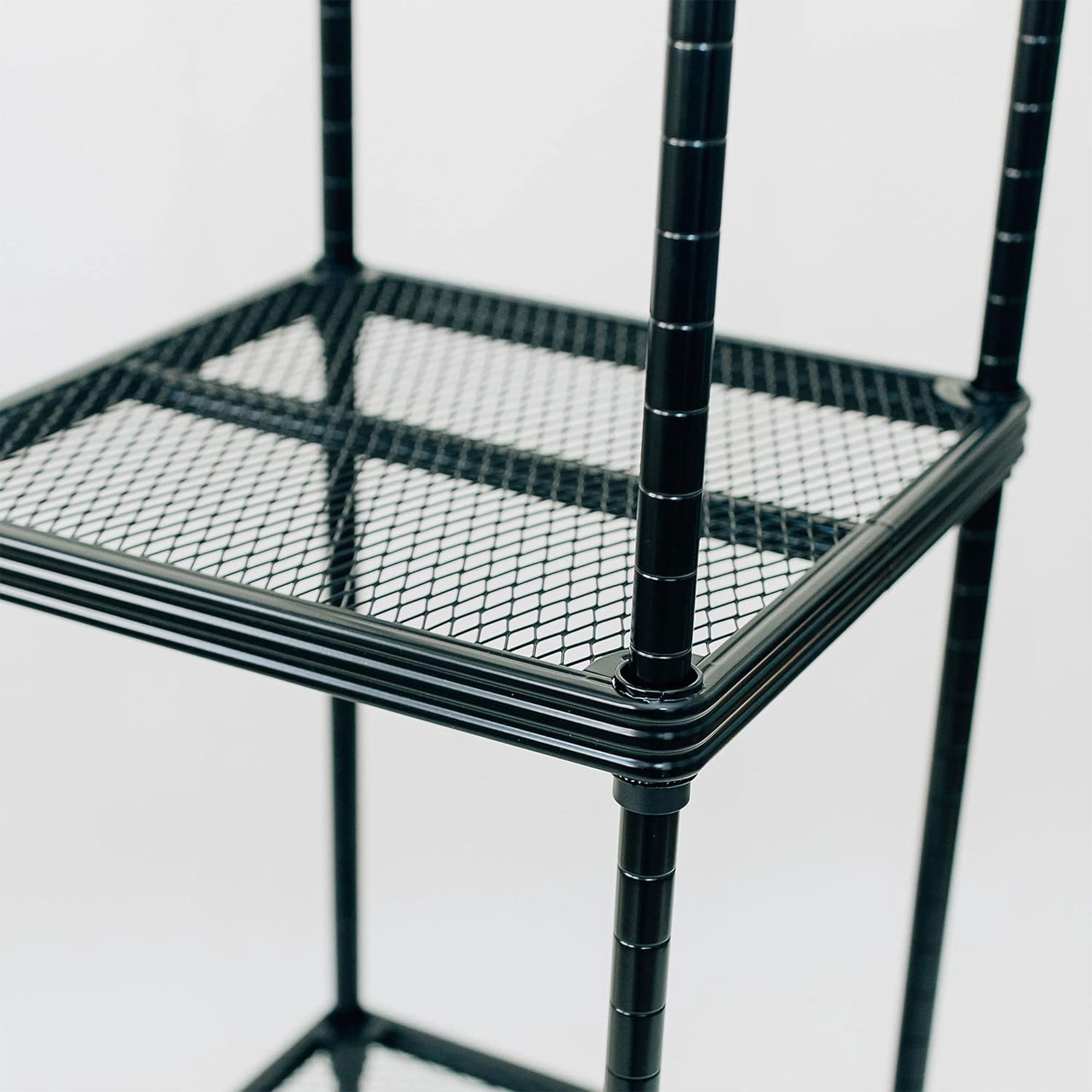 Design Ideas MeshWorks 5 Tier Metal Storage Shelving Unit Tower, Black