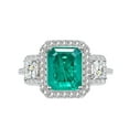 thumbnail image 1 of Engagement Rings for Women 8*10mm Emerald Cut Zircon Forever Classic Wedding Bands S925 Sterling Silver Rings for Women Stylish Hypoallergenic Personalized Promise Rings, 1 of 7