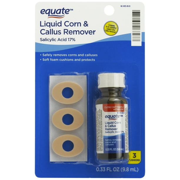 Equate Liquid Corn & Callus Remover with Cushions, 0.33 fl oz