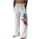 thumbnail image 2 of Pantalones largos de verano para hombre, de algodón y pierna ancha, deportivos con cordones estampados, informales, 2 of 6