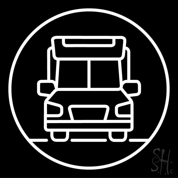 Camper Front LED Neon Sign , Black Square Cut Acrylic Backing, with Dimmer - Bright and Premium built indoor LED Neon Sign for Décor, Travel agency, Storefront.