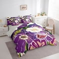 thumbnail image 3 of Manfei Teens Chic Purple Flowers 7-Piece Bedding Comforter Set,Vintage Aesthetic King Bedding Sets,Retro Floral Blossom Ultra Soft Bed Sheets,Ultra Soft Home Decor,Reversible, 3 of 8