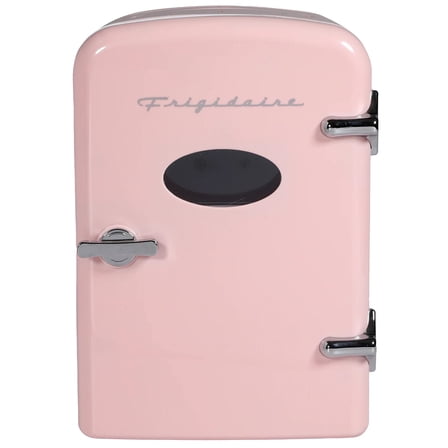 Restored Frigidaire, 6 Can/4L Mini Personal Fridge Cooler, EFMIS229, Pink (Refurbished)