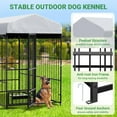 thumbnail image 5 of Accreate Large heavy duty shade outdoor Dog kennel with roof, heavy duty pet cage with security lock, UV protection and waterproof cover, suitable for garden backyard yard, RV, camping（8×4×6FT）, 5 of 10